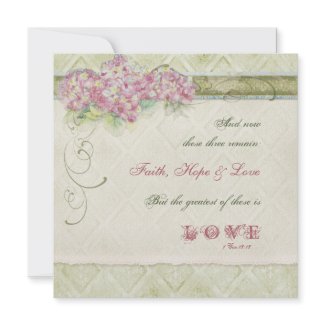 Vintage Style Pink Hydrangea - Wedding Invitation invitation