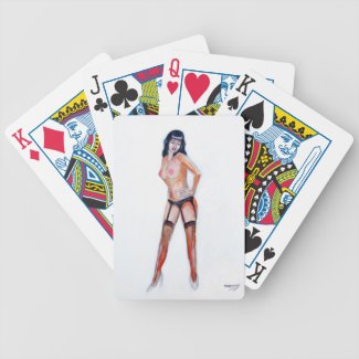 Vintage style pinup girl Playing Cards