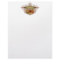 Vintage Style Poppy n Scrolls Letterhead