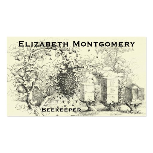 Vintage Style Professional Beekeeper Business Card (front side)