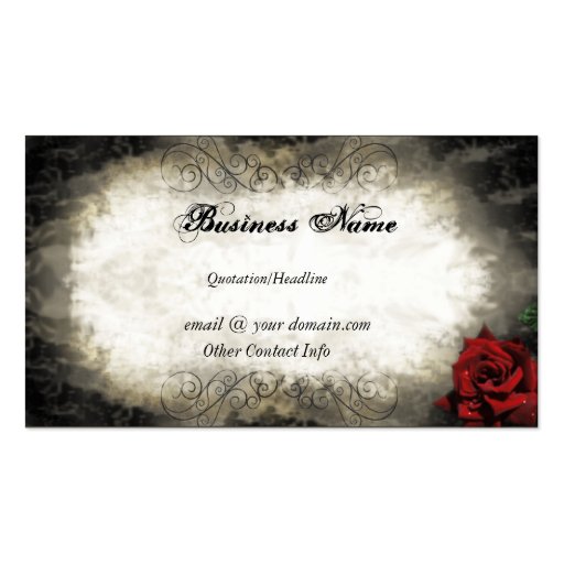 Vintage Style Rose Business Card (front side)