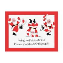 Vintage Style Santa Claus Excited About Christmas Post Cards