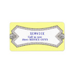 Vintage Style service repair tag 3 Address Label