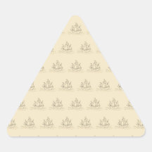 Vintage Style Ship Pattern, Beige Color. Triangle Sticker