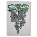 Vintage Style Stained Glass Morning Glory Greeting Card