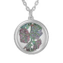 Vintage Style Stained Glass Morning Glory Necklaces
