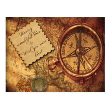 Vintage style travel print post cards