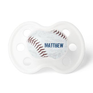 Vintage styled baseball ball pacifier