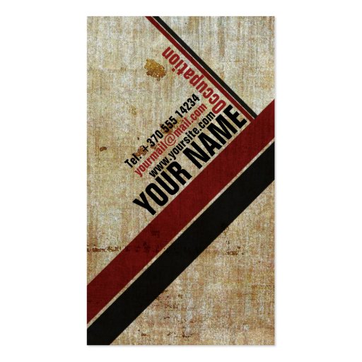 Vintage Stylish Retro Red an Black Business Card (front side)