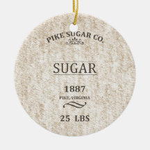 Vintage Sugar Sack Christmas Tree Ornaments