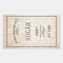 Vintage Sugar Sack Rectangular Stickers