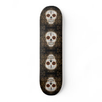 Vintage Sugar Skull #2 Skate Deck skateboards by artgrrlproductions Vintage Sugar Skull #2 Skate Deck skateboards