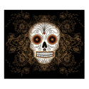 Vintage Sugar Skull Poster posters by artgrrlproductions Vintage Sugar Skull Poster posters