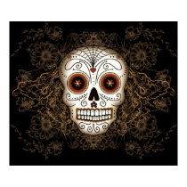 Vintage Sugar Skull Poster posters by artgrrlproductions Vintage Sugar Skull Poster posters
