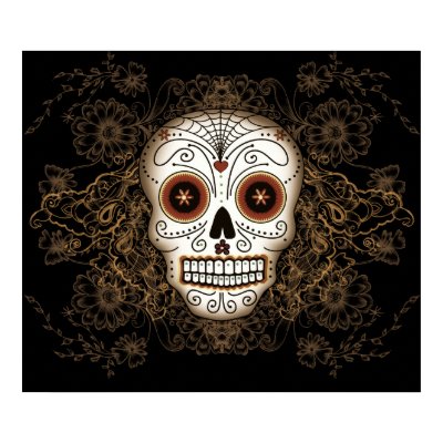 Vintage Sugar Skull Poster by artgrrlproductions