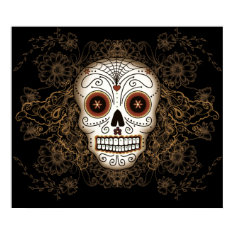 Vintage Sugar Skull Poster print