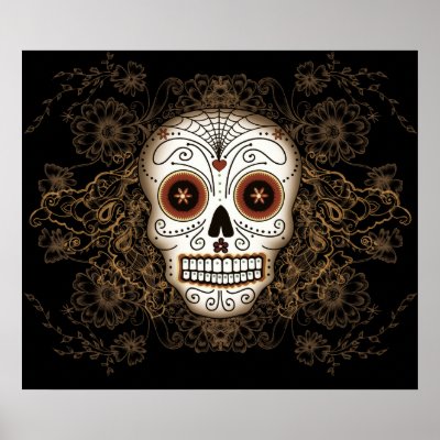 Vintage Sugar Skull Poster by