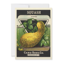 Vintage Summer Squash Seed Packet Label Art Invitations