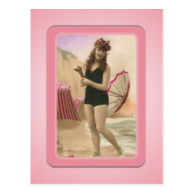 Vintage Sun Bather Beach Babes Postcard