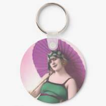 Vintage Sun Bather Keychain by Vintage_Gifts Vintage Sun Bather Keychain