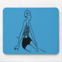 VINTAGE SUN BATHER mousepads