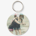 Vintage Sun Bathers Beach Keychain by Vintage_Gifts Vintage Sun Bathers Beach Keychain