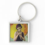Vintage Sun Bathers Beach Keychain