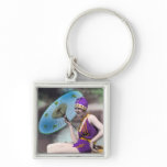 Vintage Sun Bathers Beach Keychain