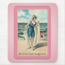 Vintage Sun Bathers Beach Mousepad