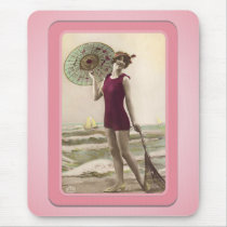 Vintage Sun Bathers Beach Mousepad