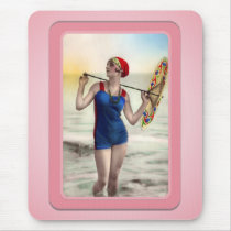 Vintage Sun Bathers Beach Mousepad