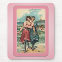 Vintage Sun Bathers Beach Mousepad