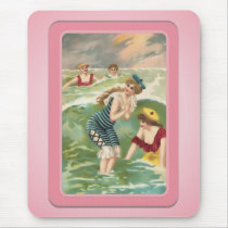 Vintage Sun Bathers Beach Mousepad