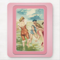 Vintage Sun Bathers Beach Mousepad
