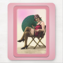Vintage Sun Bathers Beach Mousepad