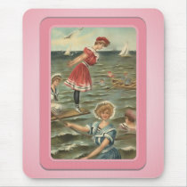 Vintage Sun Bathers Beach Mousepad
