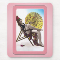 Vintage Sun Bathers Beach Mousepad