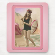 Vintage Sun Bathers Beach Mousepad