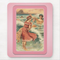 Vintage Sun Bathers Beach Mousepad