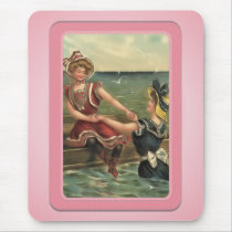 Vintage Sun Bathers Beach Mousepad