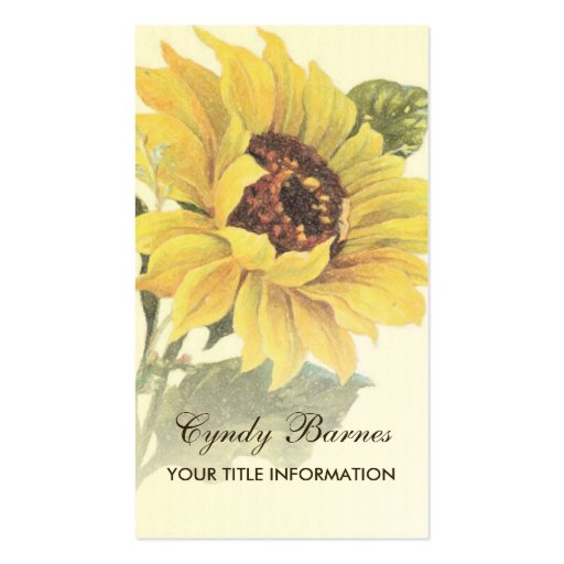 Vintage Sunflower Business Card