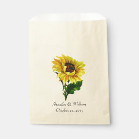Vintage Sunflower Custom Wedding Favor Bag