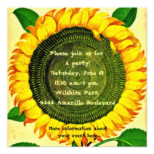 Vintage Sunflower Invitation