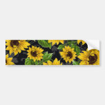 Vintage sunflower pattern bumper stickers