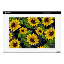Vintage sunflower pattern laptop skin