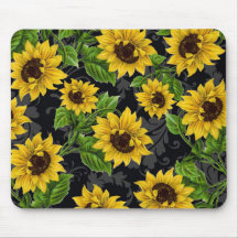 Vintage sunflower pattern mousepad