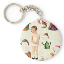 VINTAGE SUPREME PAPER DOLLS SWEETIE KEYCHAIN