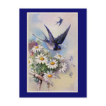 Vintage Swallow Print Postcard