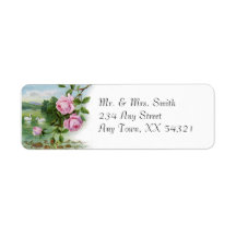 Vintage Swans and Roses Return Address Labels
