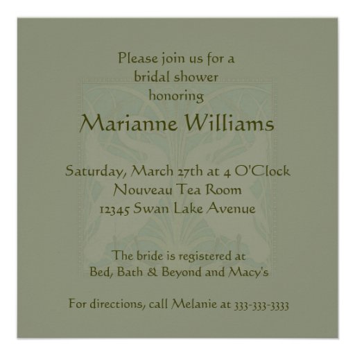 Vintage Swans Bridal Shower Invitation